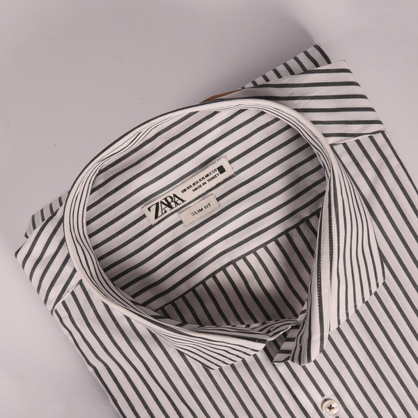 ZR White & Black Narrow Shirt
